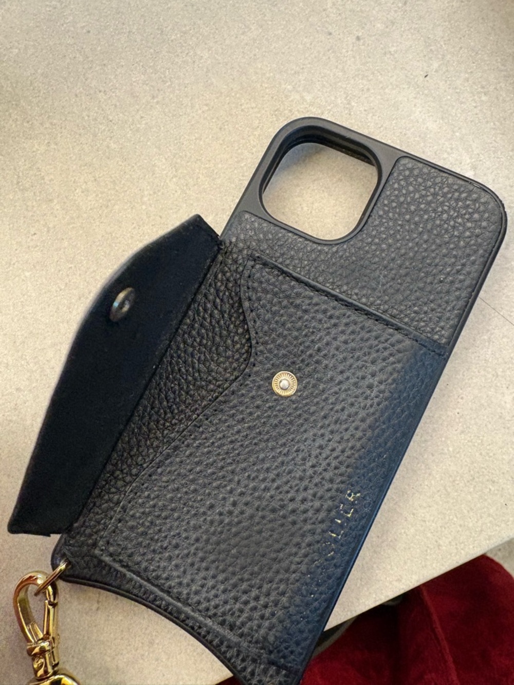 Bandolier Hailey Leather Black Gold Crossbody Phone Wallet Case iPhone 13 - Picture 7 of 9